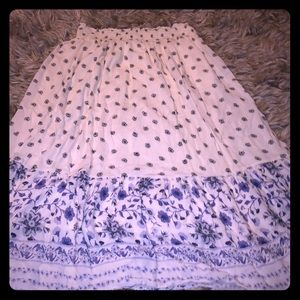 Midi floral print skirt